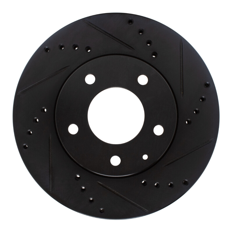 Mazda MPV Brake Rotor (1) - Front Right - R1 Concepts - Drilled & Slotted - Black - `95-`06